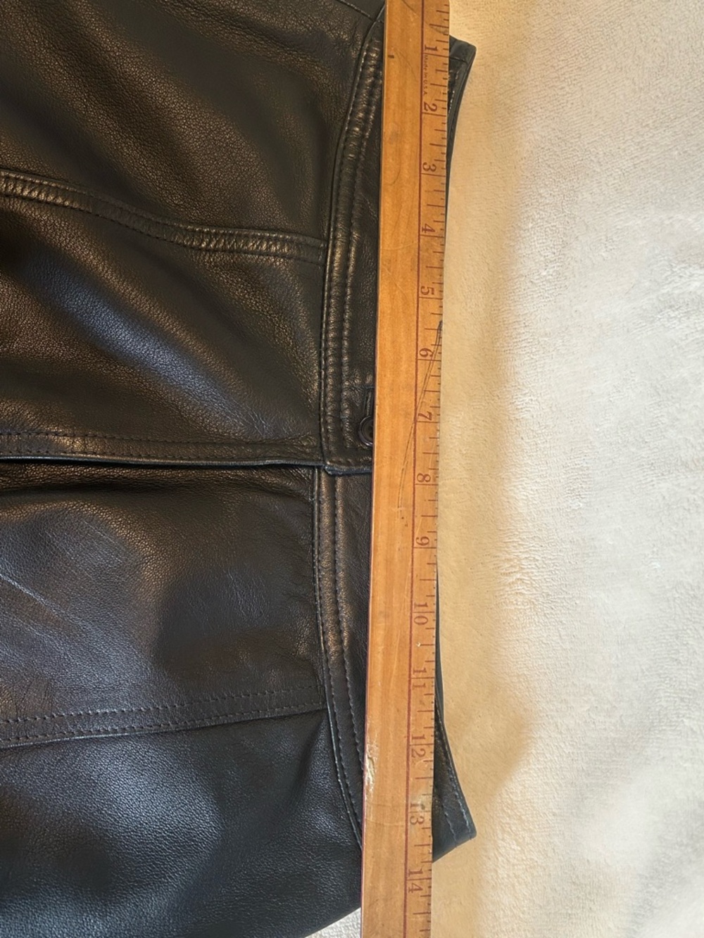 Classic Leather Mini Pencil Skirt in Dark Navy Blue Women’s 4 - Picture 7 of 8